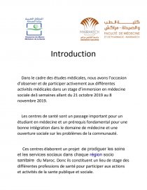 Rapport De Stage D Immersion En Medecine Sociale Rapport De Stage Yassine Zaanouny
