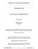 Activités de communication Activités de communication