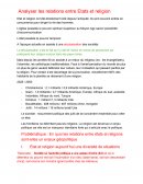 Analyser les relations entre Etats et religion Analyser les relations entre Etats et religion